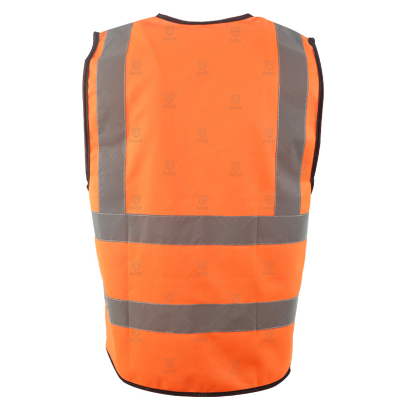 Construction Mens Hi-viz Orange Custom Customised Reflective Safety Work Vest With Logo With Pockets