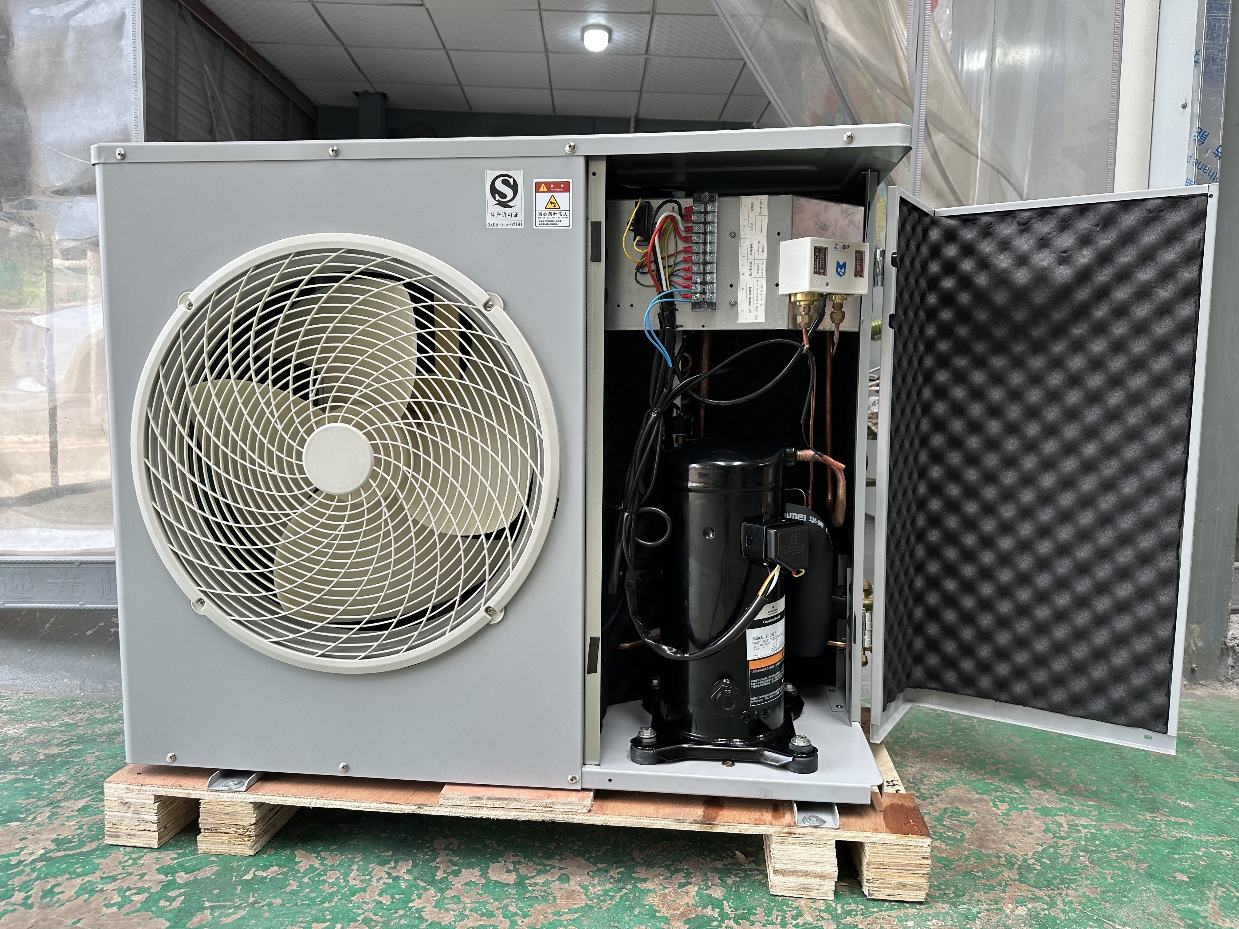 4HP Commercial Industrial Condensing unit box-type side blower 2 fans condensing unit for cold room