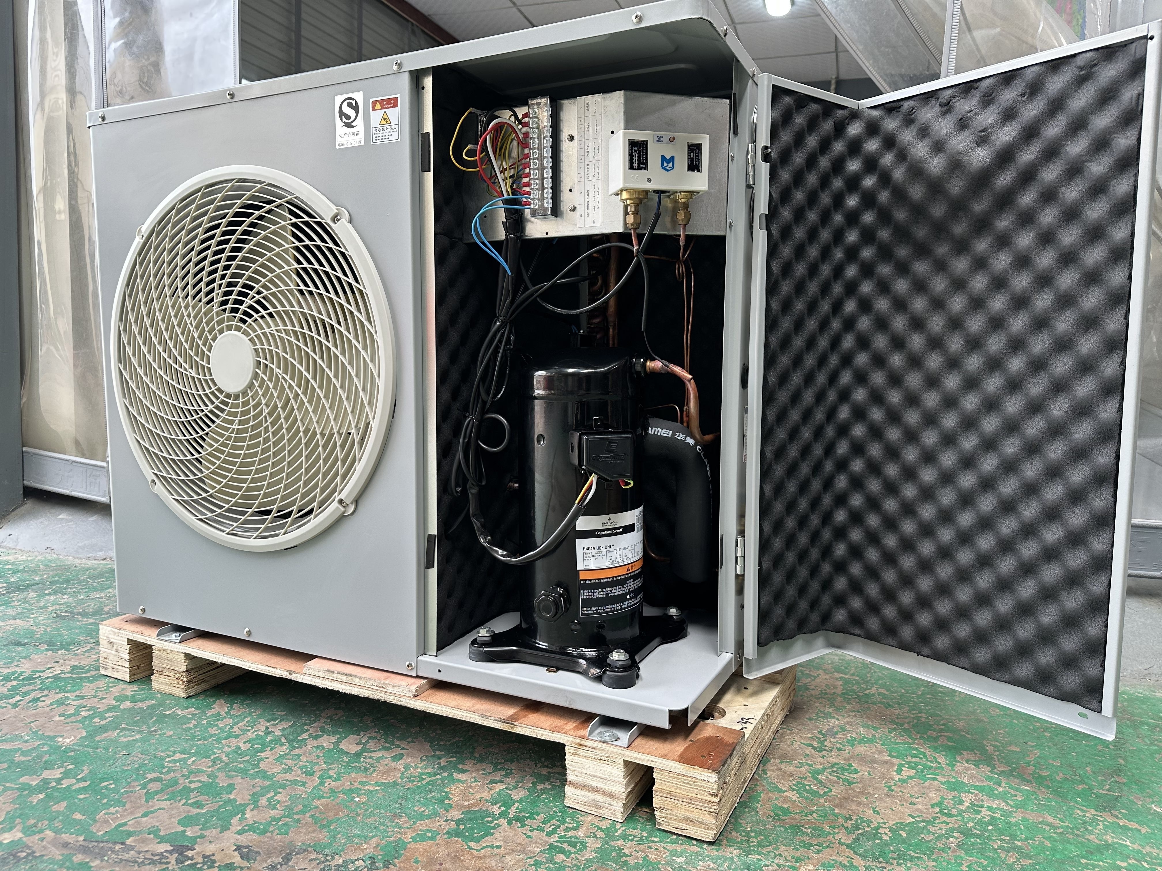 4HP Commercial Industrial Condensing unit box-type side blower 2 fans condensing unit for cold room