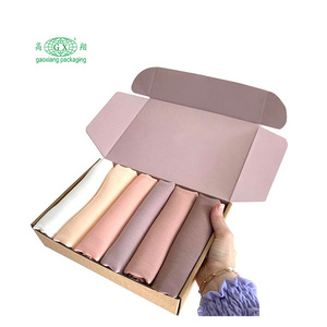 Custom high quality scarf scarves shawl chiffon set gift box packaging box shipping carton