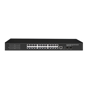 ODM 400W Gigabit IPv6 L2 L3 Managed 24 Port PoE Switch with 2X1G SFP Slots