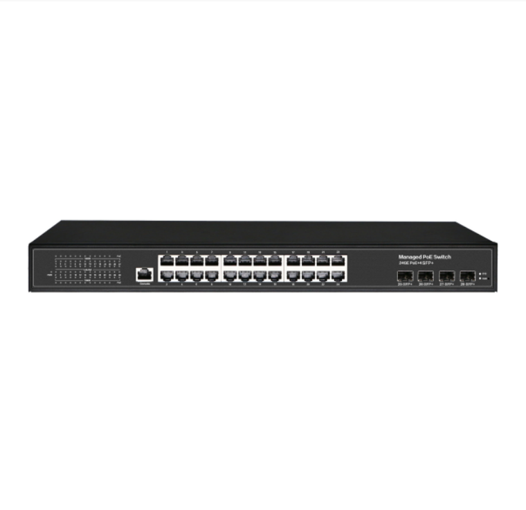 L3 Static Routing managed 24 port 1000Mbps Ethernet PoE plus 4 x 10G SFP+  PoE network switch