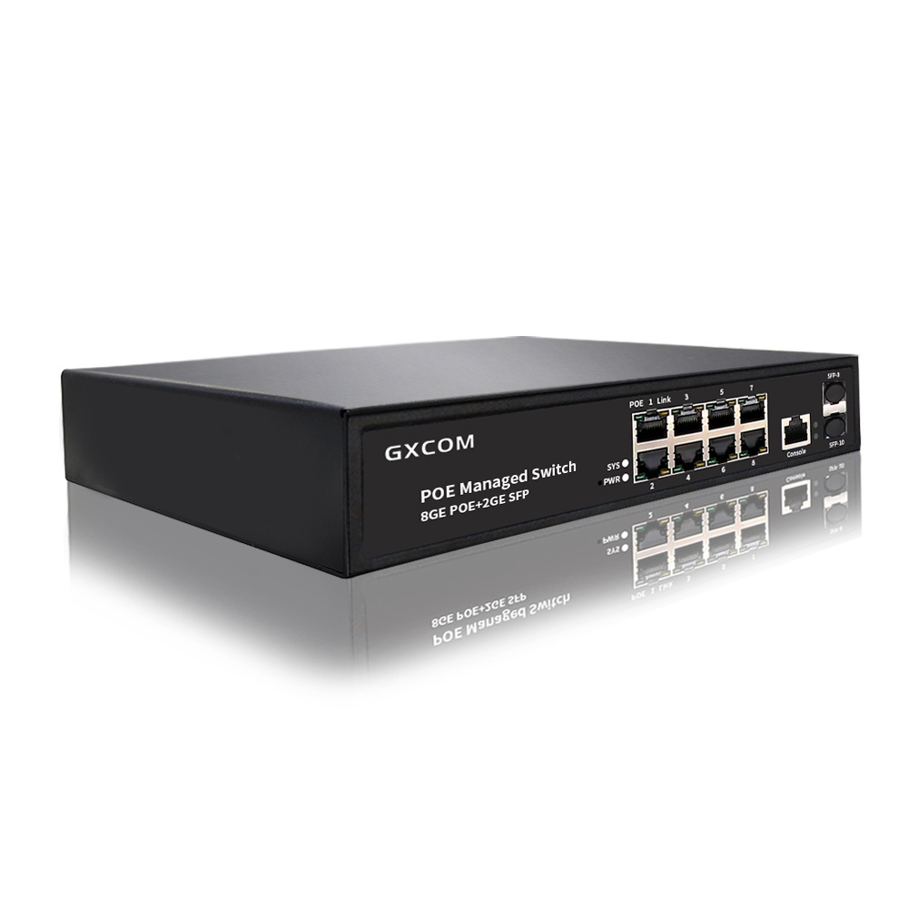 OEM ODM Gigabit L2 L3 managed Ethernet PoE+ switch OpenWrt IPv6 8 port with SFP PoE switch for Security Camera