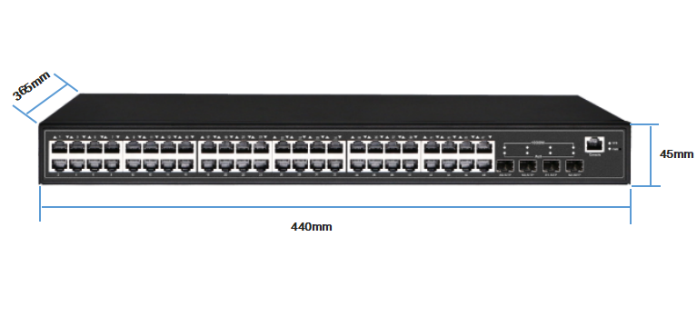 48 PoE+ ports 4 x 10G SFP+ uplink Layer 3 l3 managed 600W 1U Rack-mount gigabit Ethernet PoE switch