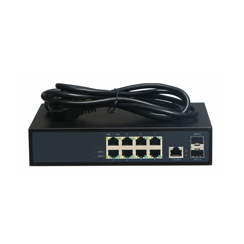 OEM ODM Gigabit L2 L3 managed Ethernet PoE+ switch OpenWrt IPv6 8 port with SFP PoE switch for Security Camera