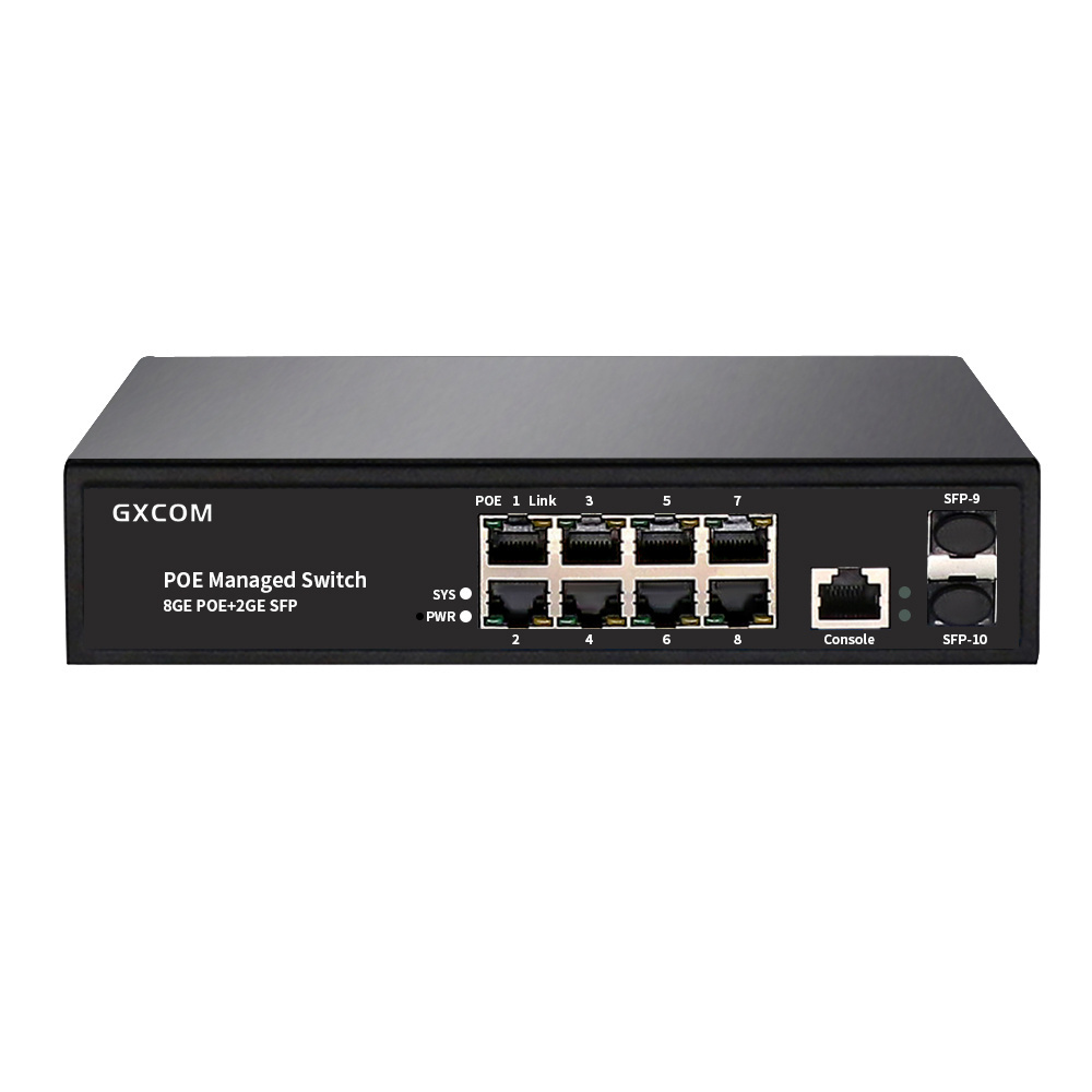 OEM ODM Gigabit L2 L3 managed Ethernet PoE+ switch OpenWrt IPv6 8 port with SFP PoE switch for Security Camera