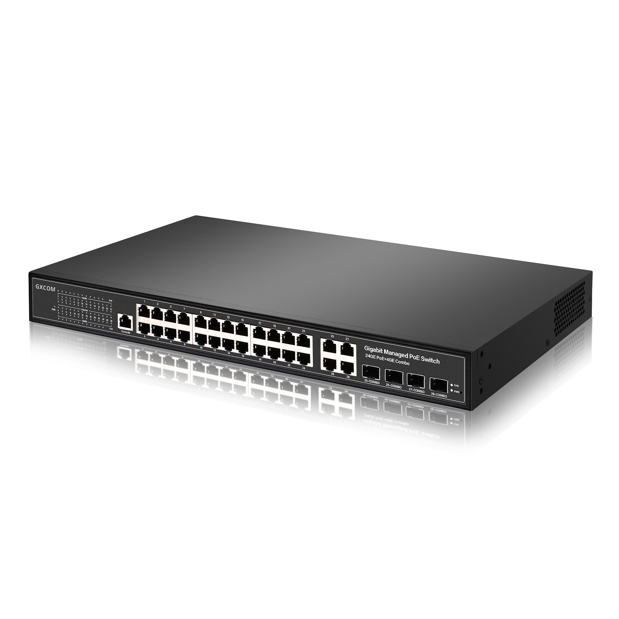 Layer 2 managed 24 32 ports gigabit Power Over Ethernet PoE+ network switch for Access Point/IP Camera/IP phone