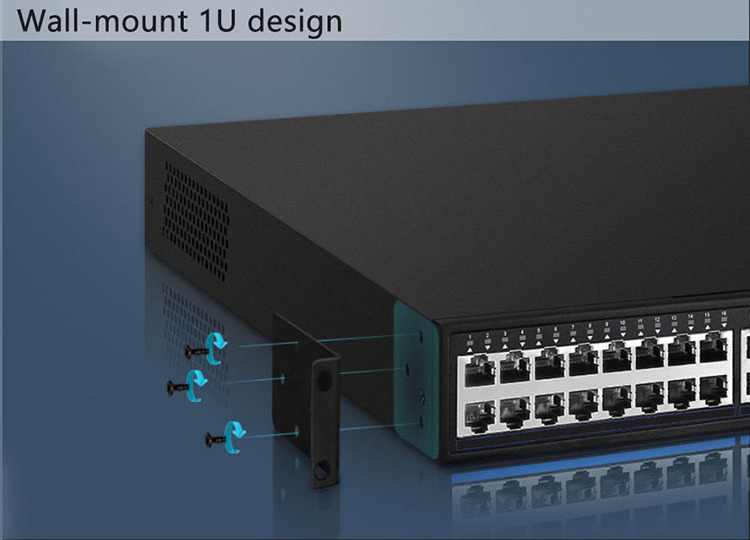 48 PoE+ ports 4 x 10G SFP+ uplink Layer 3 l3 managed 600W 1U Rack-mount gigabit Ethernet PoE switch