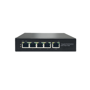 Factory 48V DC power Enterprise 4 port gigabit  poe ethernet network switch for cctv camera