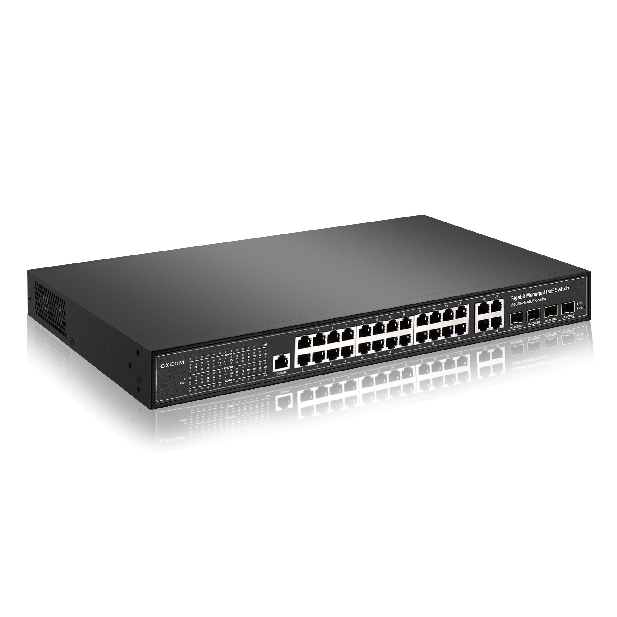 Layer 2 managed 24 32 ports gigabit Power Over Ethernet PoE+ network switch for Access Point/IP Camera/IP phone