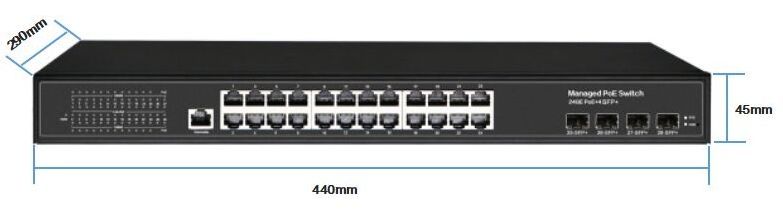 L3 Static Routing managed 24 port 1000Mbps Ethernet PoE plus 4 x 10G SFP+  PoE network switch