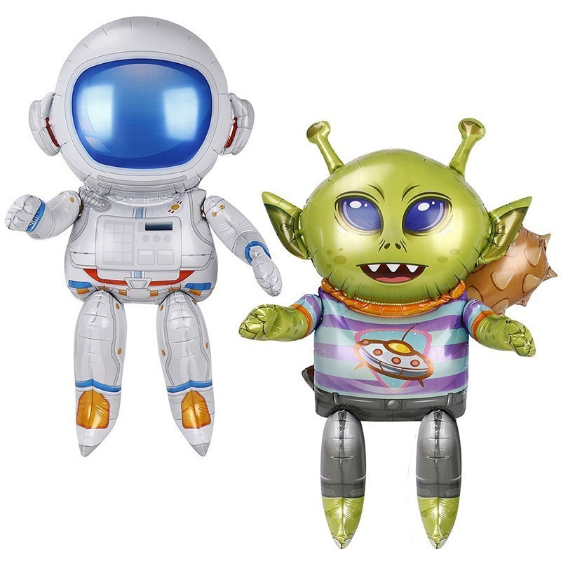 Kids birthday party balloon toy air helium inflatable  astronaut alien foil balloon 3d