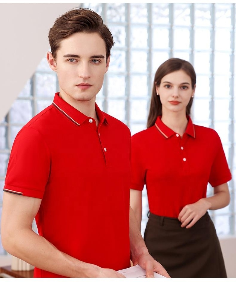 Workwear customised 88 polyester 12 elastane polo t shirt 95 cotton 5 spandex polo t shirts short sleeve knitted spring sweater