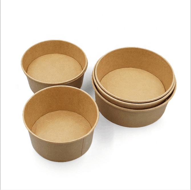 Square paper bowl salad kraft paper food grade paper plates bowls