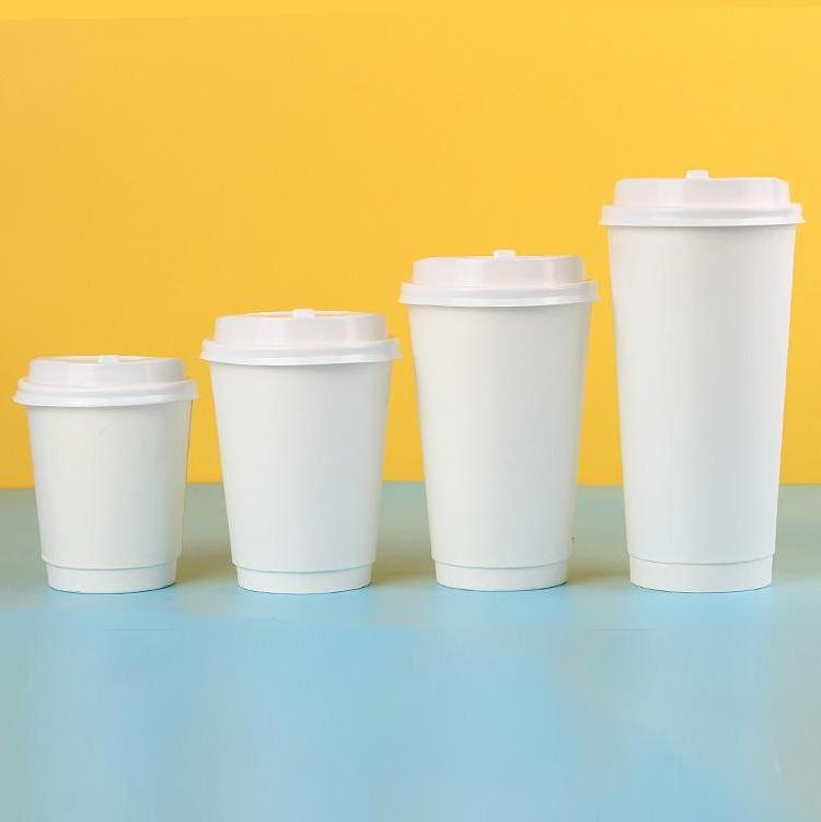 Eco Friendly disposable custom Print 8 12 16oz Take Away Double Wall paper Coffee Cup with Lids