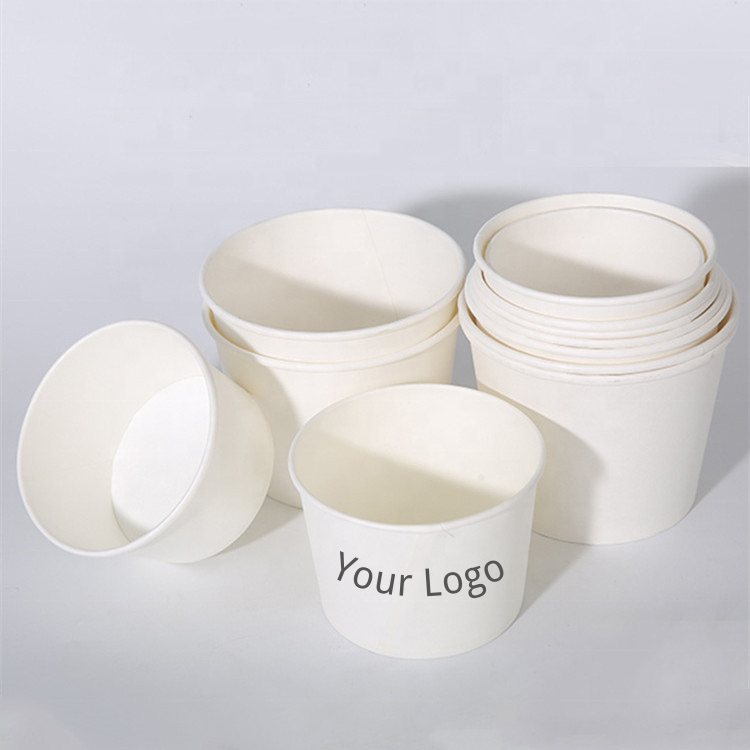 Biodegradable Take Away Bamboo Fiber Disposable Paper Bowl for Salad Mixing Cutter Nordic Style