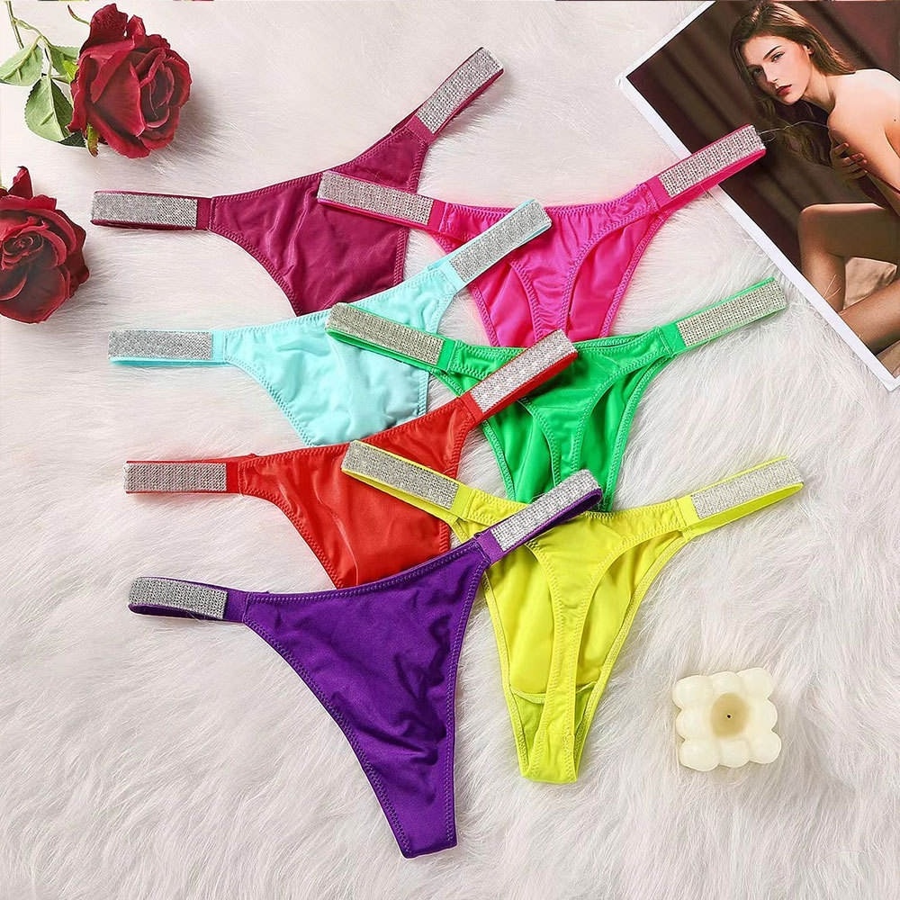 Wholesale Customized Logo Sexy Women's Underwear 2023 Hot diamond sexy seamless women's thong Victory's Secret Panties g string