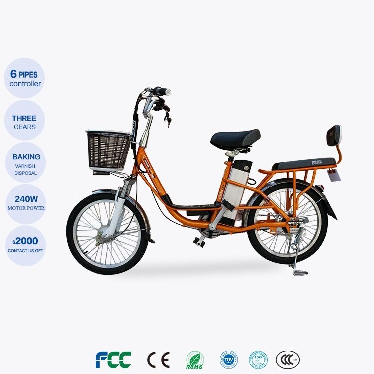 20*2.125inch electric bicycle 48V lithium electric bike two wheeled lady bicicleta electrica basket portable battery 350W motor