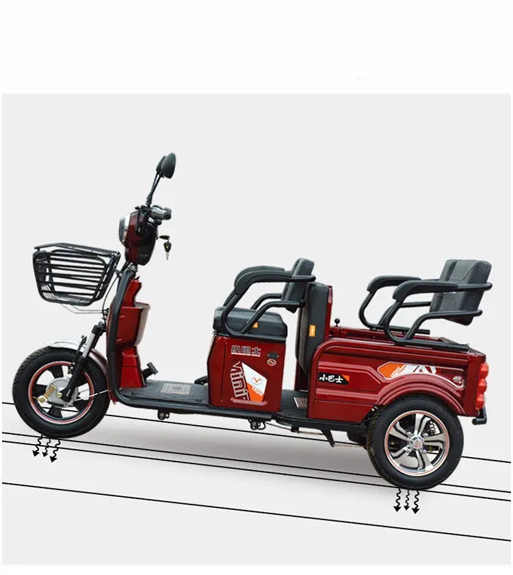 china hot sell  Adults e trike 3 Wheel Cargo Bike Passenger Motorcycle Adult Electric Tricycles with roof