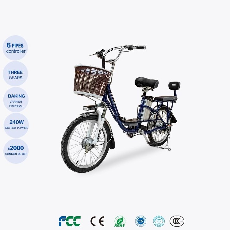 20*2.125inch electric bicycle 48V lithium electric bike two wheeled lady bicicleta electrica basket portable battery 350W motor