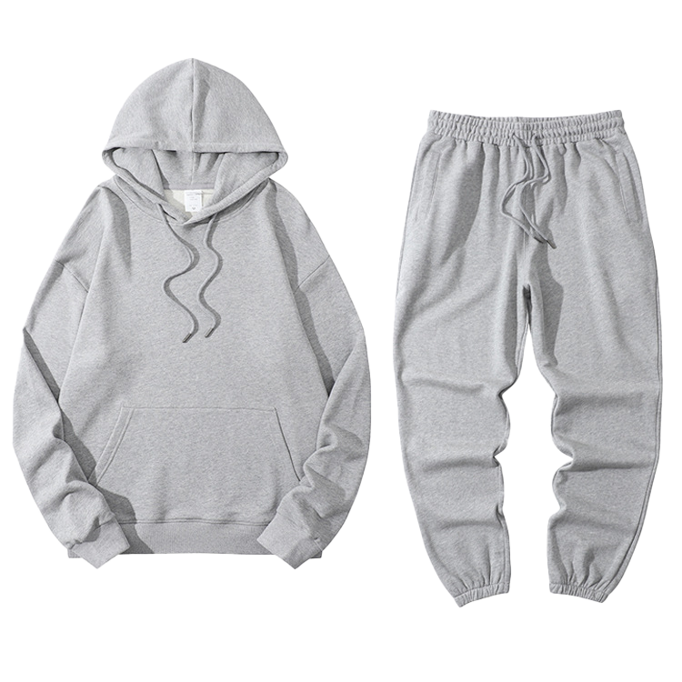 Customized sweatsuit men blank tracksuits training two piece hoodie and sweatpants jogger set plain man tracksuit set