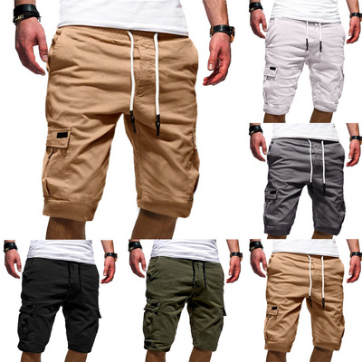 2021 Summer Baggy Cargo Shorts for Men Cotton Khaki Tactical Shorts Mens Short Pants Sweatpants Men Casual Trousers Pants 1pcs