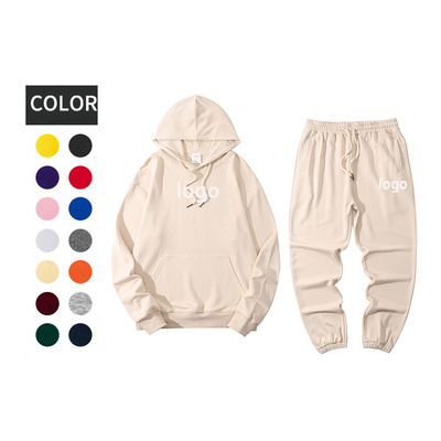 Custom Hoodies And Sweatpants Sets French Terry Cotton Heavyweight Sweatsuit Vendors High Quality Tracksuit For Men