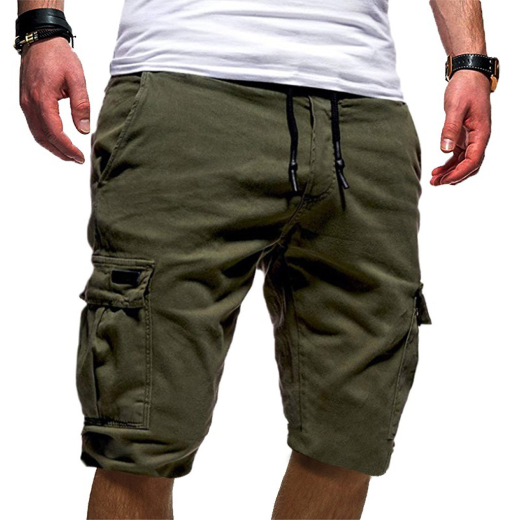 2021 Summer Baggy Cargo Shorts for Men Cotton Khaki Tactical Shorts Mens Short Pants Sweatpants Men Casual Trousers Pants 1pcs