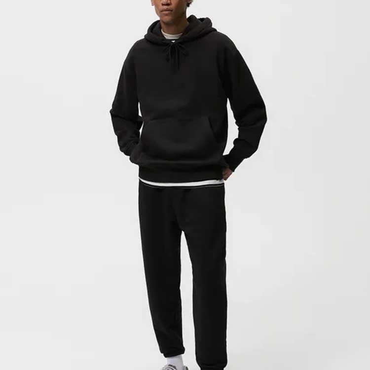 Custom Tracksuit Blank Men's French Terry Two Piece Flared Sweatpants And Hoodie Sets Oversized Wholesale Men Sweatsuits