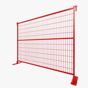 construction outdoor portable removable canada temporary galvanized metal fence panel with metal base foot in canada