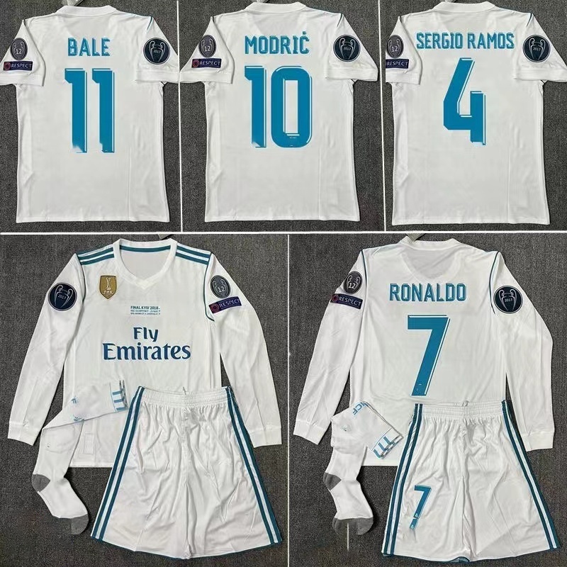 17-18 jerseys retro No.7 Ronaldo modric Benzema Champions League final football suit