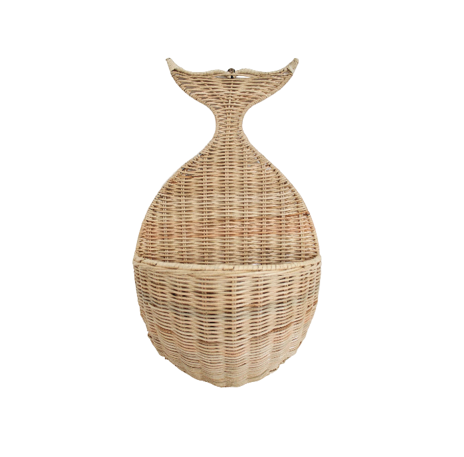 Best choice and Top Product Hanging Wall Basket Decor Hand Woven Rattan Fish shape Baskets for Living Room