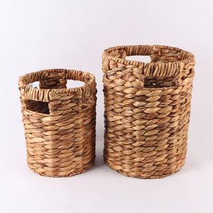 New Material Round shape tall water hyacinth handcraft storage basket african baskets