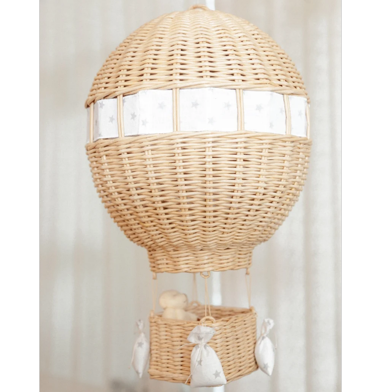 High-quality Rattan Hot air Balloon Nursery Mobile Wall Hanging Decorations for Living Room For Kids Home Dexor