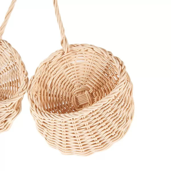 Unique rattan wicker cactus wall basket for kids interior cute wall hanging basket for kids room decoration