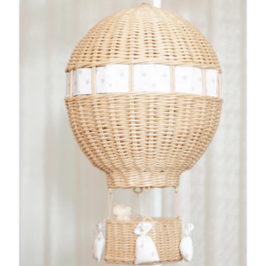 High-quality Rattan Hot air Balloon Nursery Mobile Wall Hanging Decorations for Living Room For Kids Home Dexor