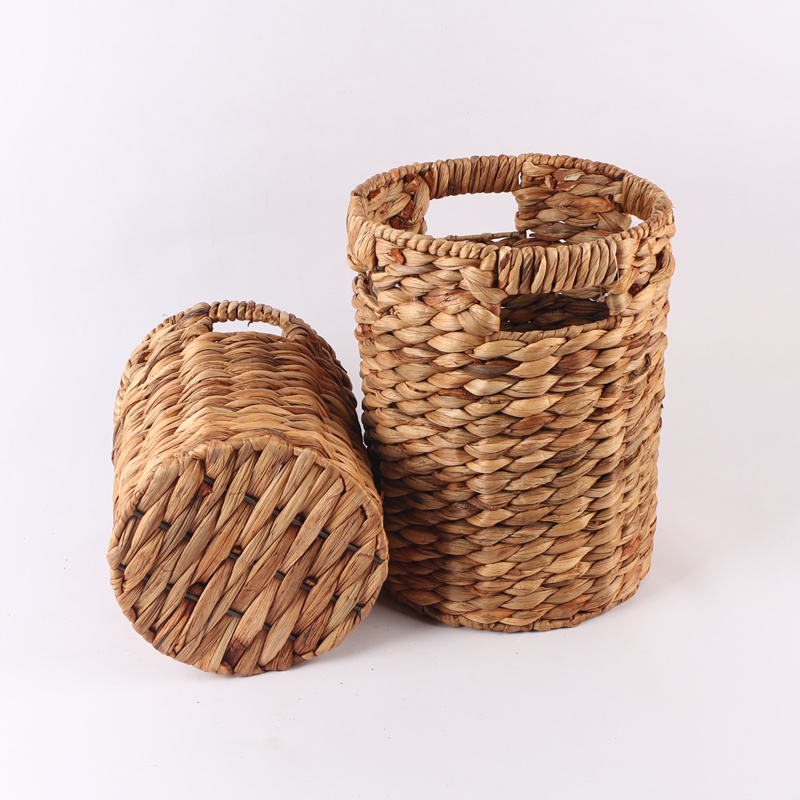 New Material Round shape tall water hyacinth handcraft storage basket african baskets