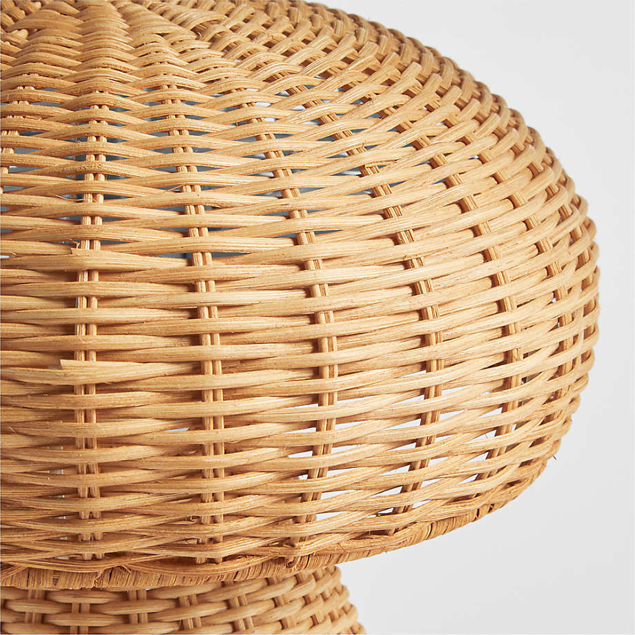 Handmade Kid Room Decoration Natural Rattan Ornaments for Kids Wonderland Natural Wicker Rattan Table Lamp