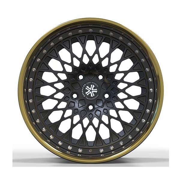 Golden chrome plating forged alloy wheel  6061 T6 2pcs forged wheel rim