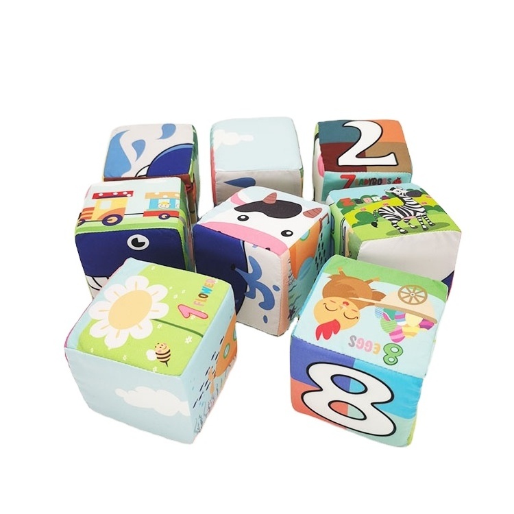 High Quality Foam Activity Cloth Cube Toys Early Educational Scenery Cloth Block for Baby