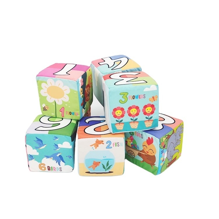 High Quality Foam Activity Cloth Cube Toys Early Educational Scenery Cloth Block for Baby