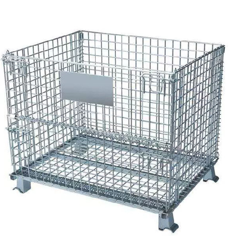 Storage cage turnover box iron frame warehouse folding metal shelf folding butterfly cage sorting cage large pulley