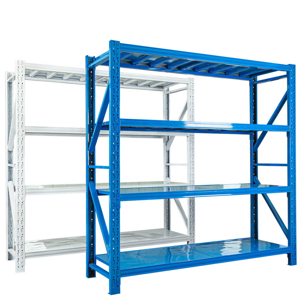 Light duty warehouse storage shelving / metal display shelving / 4 level boltless storage rack