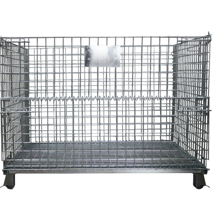 Storage cage turnover box iron frame warehouse folding metal shelf folding butterfly cage sorting cage large pulley