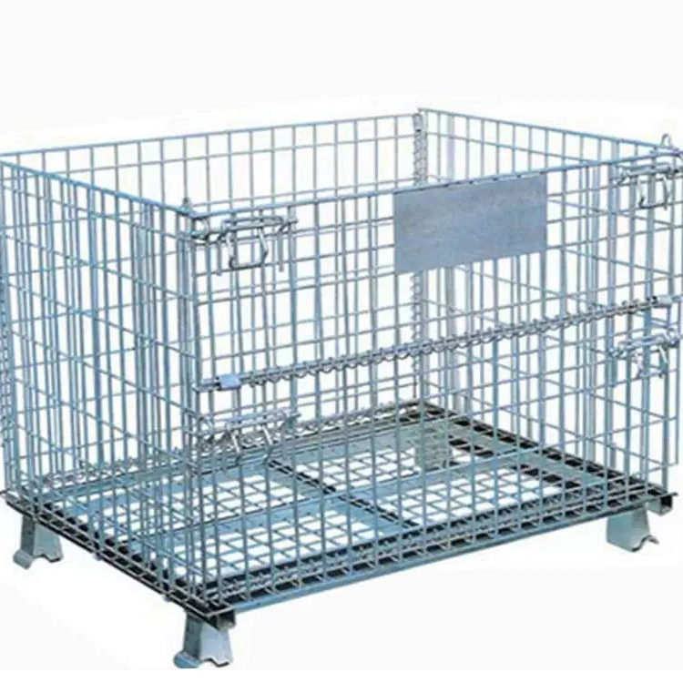 Storage cage turnover box iron frame warehouse folding metal shelf folding butterfly cage sorting cage large pulley