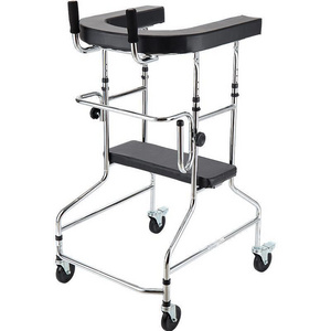 2023 China Health Supplies Stainless Steel Walker Elderly Patient Walking Good Helper 4 legs walker rollator