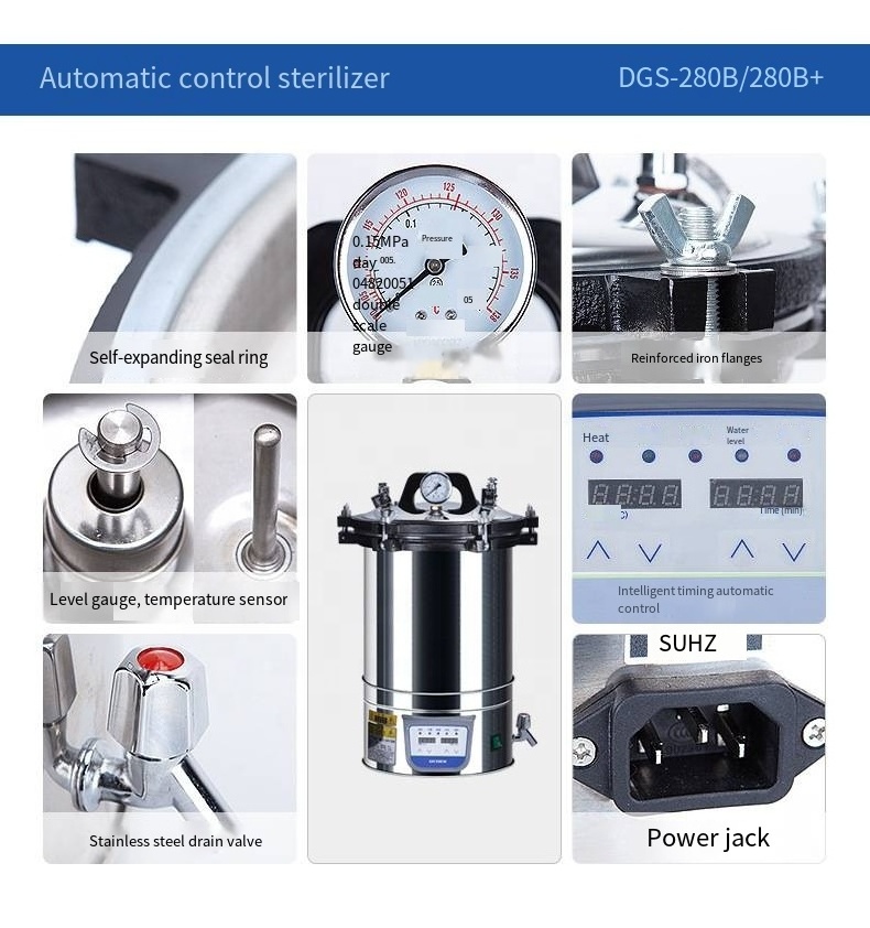 Portable Handheld Laboratory Hospital medical sterilized steam pressure laboratorio steam sterilizers autoclave