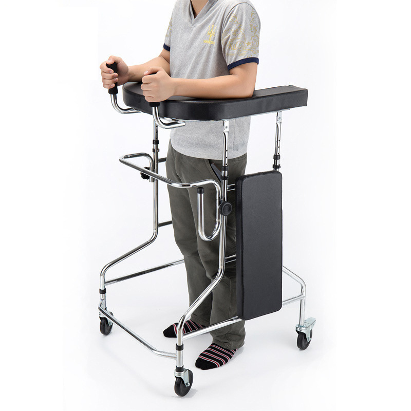 2023 China Health Supplies Stainless Steel Walker Elderly Patient Walking Good Helper 4 legs walker rollator