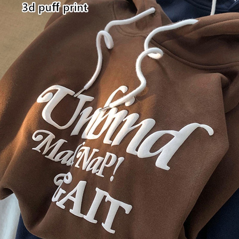 crewneck sweatshirt custom puff printing 400gsm hoodies cotton luxury streetwear oversized men embroidered embossed hoodies