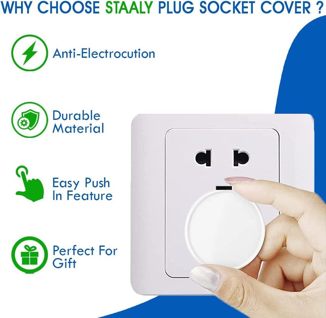 Child proofing Plug Socket outlet Cover UK Premium Baby Safety Socket Protector Tight 3 Pin White Perfect for Child Safety at Ho